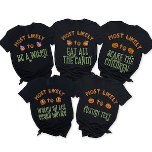 グループハロウィンシャツ、お揃いのハロウィンコスチュームパーティーTシャツ、カップルコスチューム、友達家族用コスチューム、最も似合いそうなシャツ、ブー
