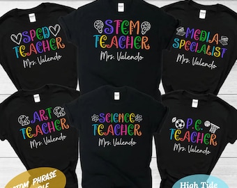 Custom Teacher Shirt, Teacher Team Shirts, Personalized School tshirt, Teacher Gift, Customized Name Teacher Shirt, Elementary Teacher Shirt