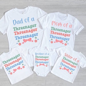 お揃いのファミリーバースデーシャツ、3歳児用Tシャツ、かわいい幼児用バースデーシャツ、3歳の誕生日パーティーシャツ、クールな幼児用シャツ