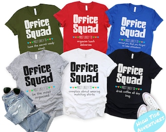 Camisa del equipo de oficina, camisas de secretaria, camisa del personal, objetivos del equipo, camisa del personal de la oficina, coincidencia del personal de la oficina, camisa de la oficina principal, equipo de la oficina
