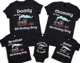 Family Train Birthday Shirt, Boys Birthday Shirt, Matching Family Birthday Shirts, Chugga Chugga Two Two Birthday Shirt, Matching Family Tee