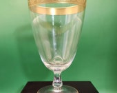 Beautiful Vintage MCM Gilded Glastonbury-Lotus Rosedale Pattern Water Glass - 8 oz