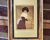 Antique Framed Original Crystoleum Oil Painting Entitled "Late for Church"