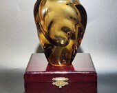 MCM Amber Andromeda Glass Vase Jaroslav Beranek 5346 Skrdlovice Czech 6"