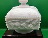 Vintage Mid-Century Westmoreland Paneled Grape Candy Dish