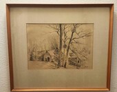 Johnny Parsons Club, Cornell University, Graphite on Paper, 21 x 18 with frame, Artist: Kenneth Leland Washburn