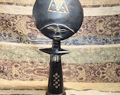 Hand Carved Wooden Ashanti Akuaba Fertility Doll Statue from Ghana, Africa