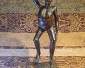 Vintage Hand Carved African Ebony Wood Fertility Sculpture