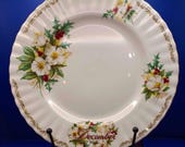 Vintage Golden Crown Bouquet of the Month - December Christmas Rose - 8.12 in Plate