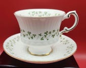 Royal Tara Trellis Shamrock (Ribbed and Fluted) Cup and Saucer