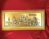 Metallic Bas Relief City Scape Art / Sign of Bamberg, Germany