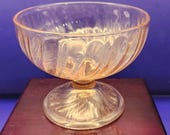 Cristal D'Arques-Durand Rosaline Pink Swirl Optic Small Dessert Bowl - 1980's
