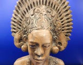 Beautiful Vintage Balinese Statue of a Woman- Intricately Detailed