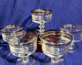 Set of 5 Murano Medici Brandy / Sherbet Glasses - 1960's