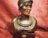 Vintage MCM Hand Carved Cordillera Hardwood Bust of an Igorot Woman 10.5” Height