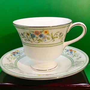 Vintage Wedgwood Agincourt Green Cup and Saucer Set
