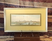 Antique Original  1642 Topographia Germaniae Hand Colored Etching of the Historic Dutch Port Town Middelburg