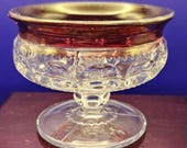 Tiffin Franciscan King's Crown Ruby Flashed Champagne / Tall Sherbet Dish - 1950's