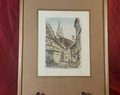 Signed German Travel Etching Entitled "Bamberg"