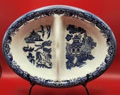 Vintage Churchill Blue Willow Divided Tray