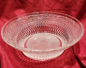 Vintage KIG Malaysia Glass Bowl in Fleur De Lis pattern 1970s