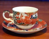 Imari Peacock pattern Tea Cup and Saucer set by Arita Japanese China - Gumps