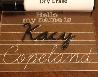 Cursive Name Writing Practice Laser Engraved Acrylic Dry Erase Name Board