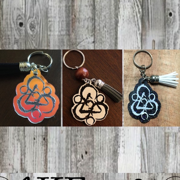 Coheed & Cambria Keywork Laser Engraved Wood or Acrylic Keychain