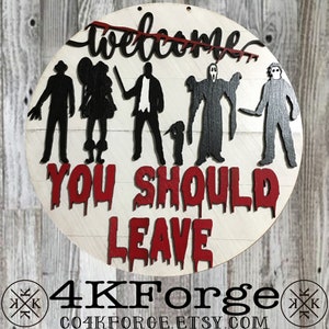 THE ORIGINAL Halloween Horror | Slasher Movie Villain Door Hanger | Summerween Decor