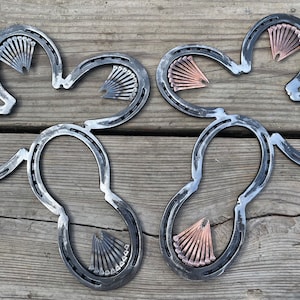 Country Western Horseshoe and Nail Cross Wall Art / welded metal cross