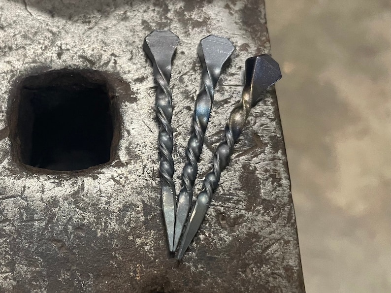 Hand Forged Cowboy Toothpick: Horseshoe Nail or Stainless Steel HS reg 3pack