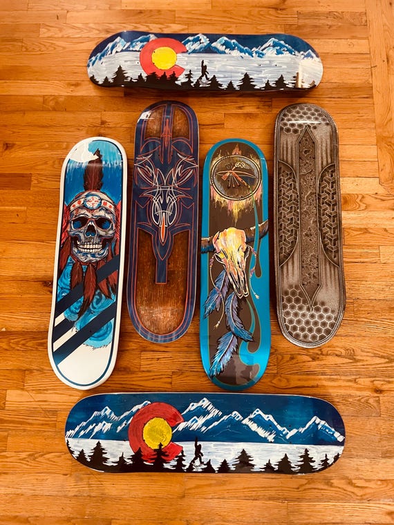 Custom Painted Skate Deck Wall Art / Display ready / mounting hardware included