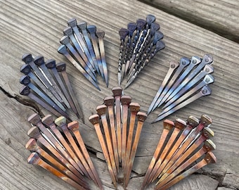 Country Western Style Cowgirl Barrette / Clip Horseshoe Nail Hair Clip