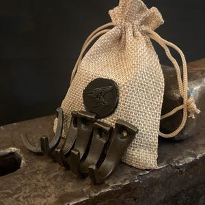Ganchos de acero forjado a mano, gancho para llaves de herrero, juego de ganchos para abrigos/sombreros