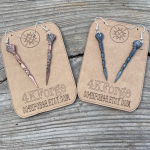 Country Western Hufeisen Nagel Ohrringe/ Schmied gedrehte Ohrringe