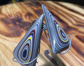 Fordite Cabochoner, Manschettknappar, specialsnidad bilagat, högpolerad