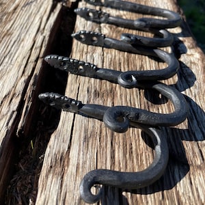 Hand Forged Blacksmith Hooks: Rustic Farmhouse Decor