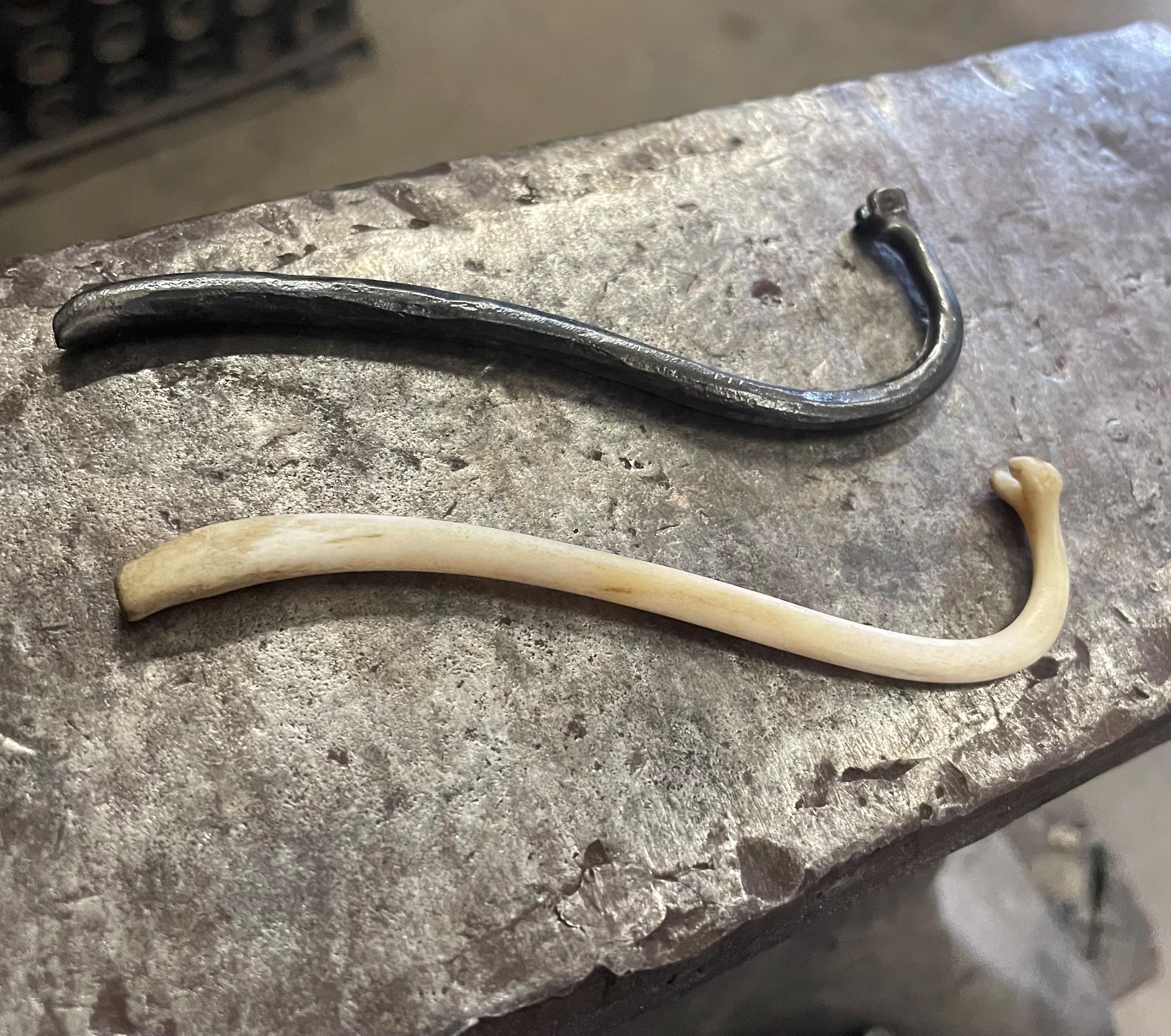 Hand Forged Racoon Baculum Moonshiners tool Native American Pipe Packer MountainMan toothpick