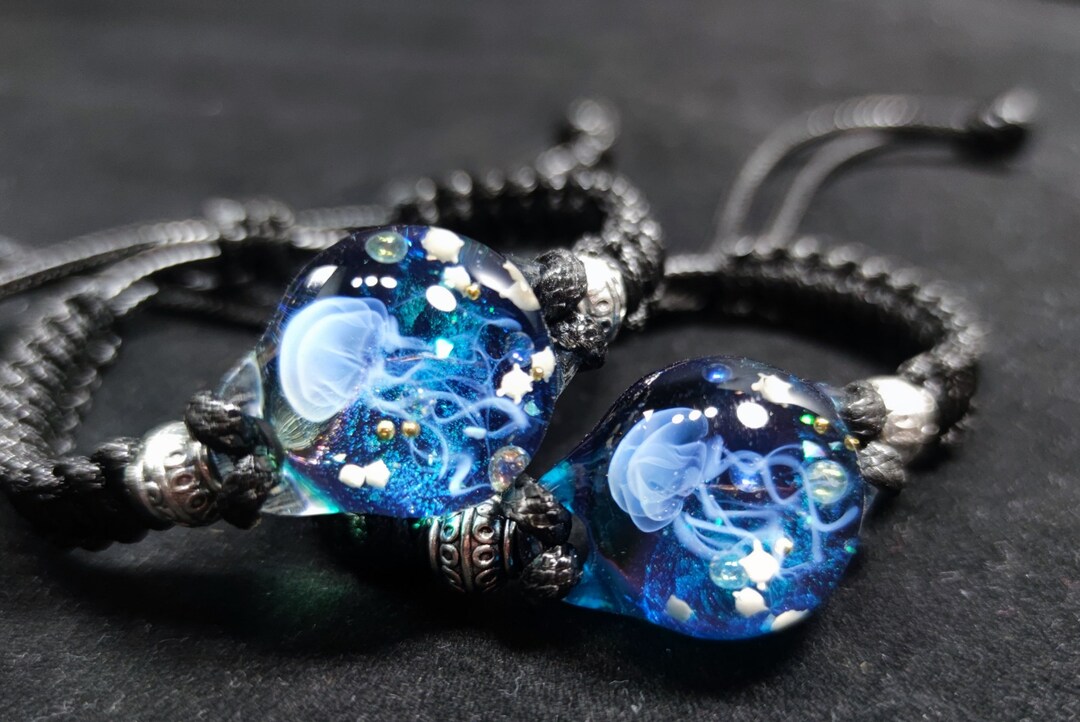 Resin Jellyfish Braceletswoven Braceletshand Drawn 3D