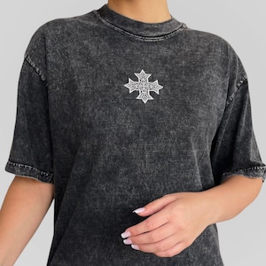 Customizable Unisex Embroidered Coptic Cross Tee