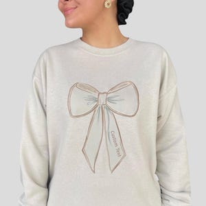 Custom Text Bow Crewneck (Arabic, Coptic or English Text)