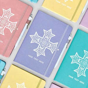 Customizable Coptic Cross Journals - Notebooks (Textured Faux Leather) - Limited Edition Summer Collection