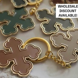 Round Coptic Cross Keychain