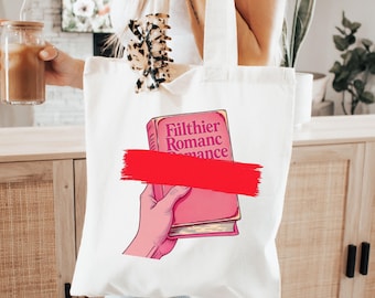 Spicy Reader Tote Bag - Cheeky Smut Book Gift, "Filthier Than Search History" Bookish Tote, BookTok Merch, Romantasy Gift, Book Lover Canvas