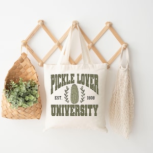 Funny Retro Pickle Lover Tote Bag, Pickles Lover Gift, Fermentation Gift,Vintage Canned Pickles Tote Bag, Pickle Lover Canvas Tote Bag!