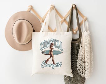 Coastal Cowgirl Chic Tote Bag- Embrace the Western Country Girl Aesthetic for Western Bachelorette or Vacation Concert!
