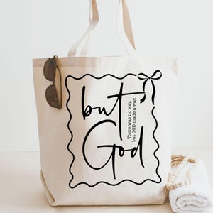 But God Christian Tote Bag, Faith-Based Gift for Women, Inspirational Scripture Tote, Religious Bible Study Bag, Spiritual Tote