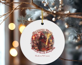 Custom Dark Romance Bookish Ornament, Romantasy Reader Gift, Morally Grey Book Boyfriend Decor, BookTok Christmas, Fantasy Book Lover Gift