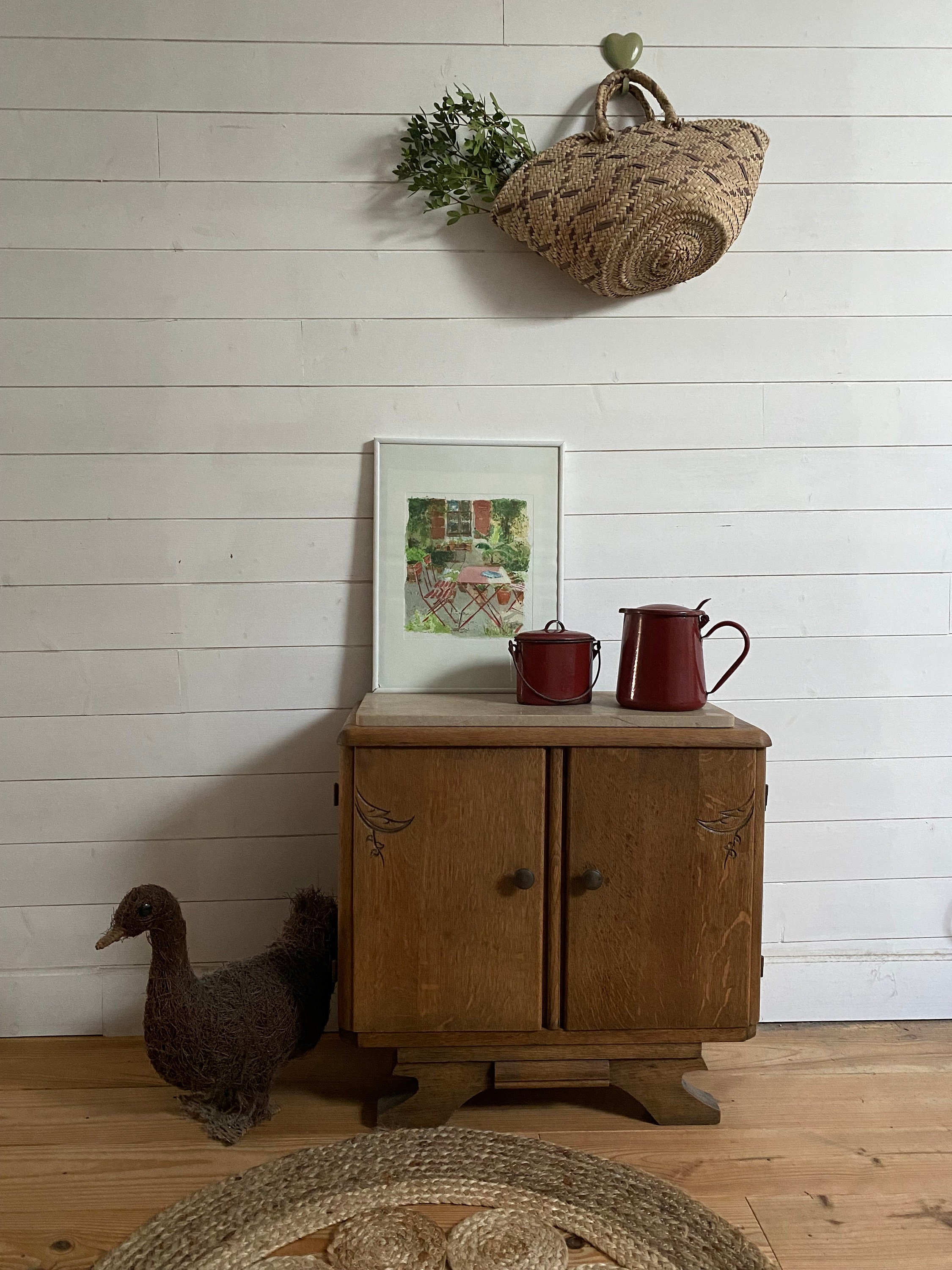 Lot d'anciennes Gamelle de Repas et Cafetière Émaillée