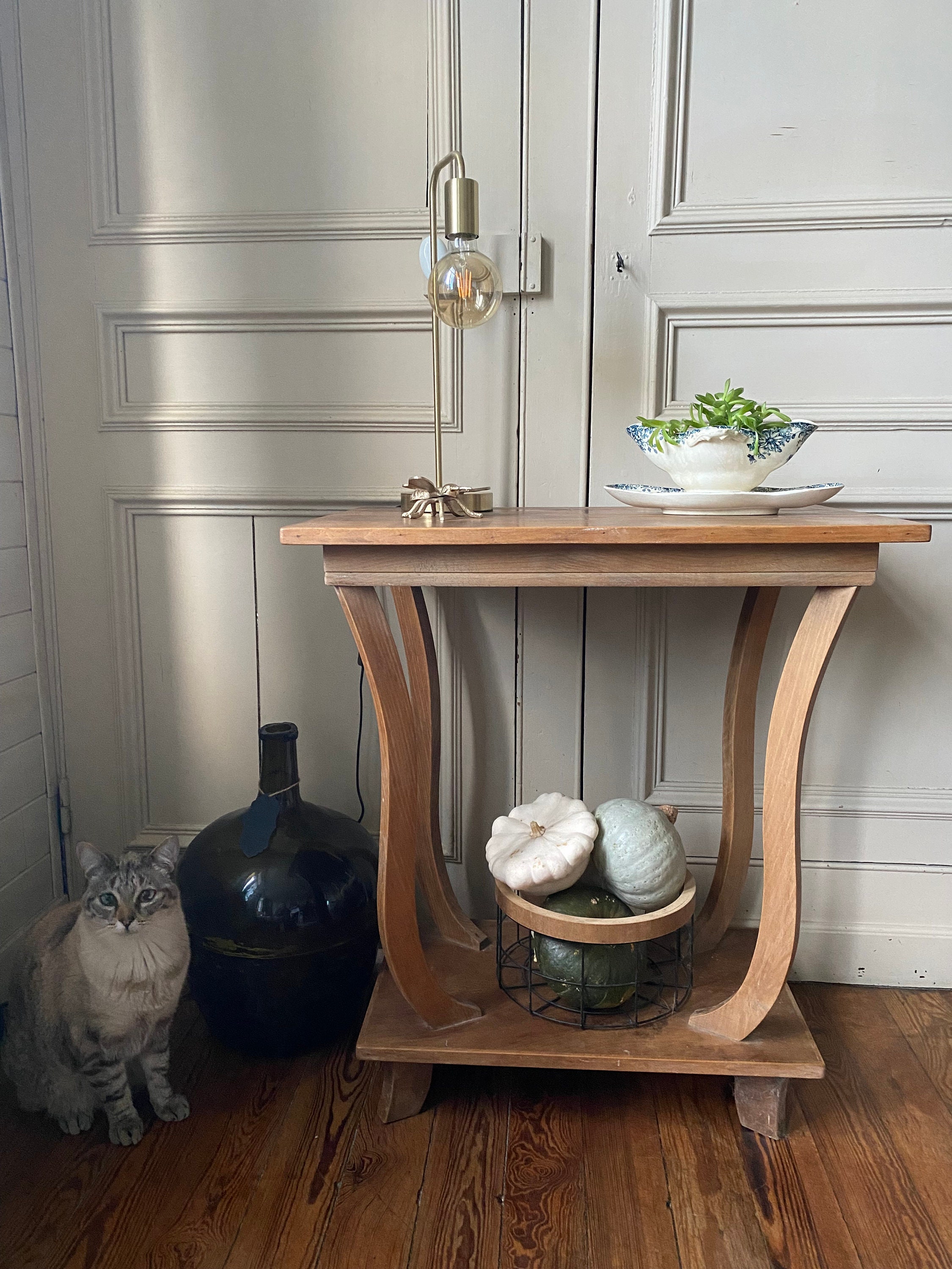 Ancienne Saucière en Porcelaine Opaque de Gien, Collection Fleurs d'automne